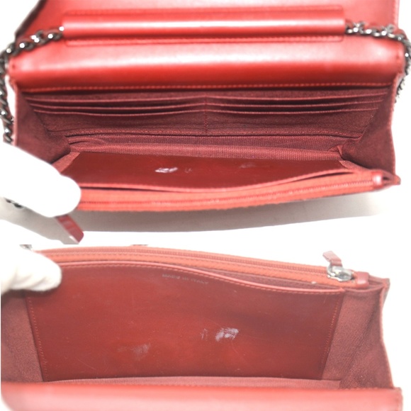 Chanel Wallet on Chain Patent Woc Red Clutch - Picture 7 of 8